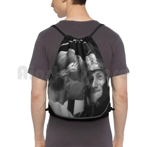 WhatS So Funny About Biggus Dickus ? Greyscale No Text Backpack Drawstring Bag Riding Climbing Gym Bag Monty Python Life Of