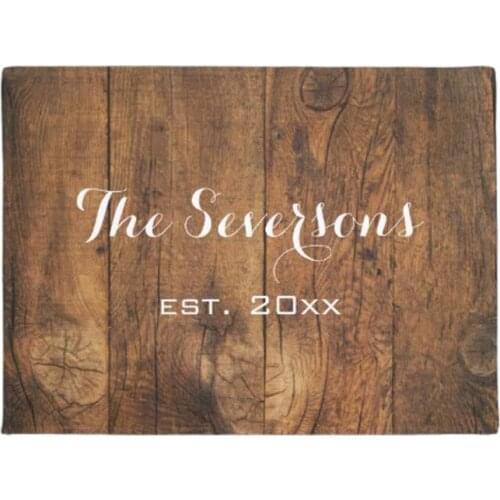 Barn Wood Doormat Home Decoration Entry Non-slip Door Mat Rubber Washable Floor