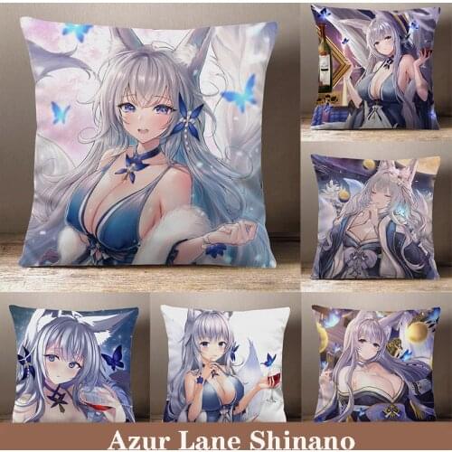 Game Azur Lane Shinano Cartoon Square Dakimakura Throw Pillow Anime Cute Plush Stuffed Peach Skin Sofa Bed Cushion Toy Cosplay