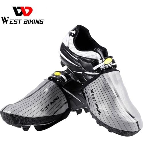 WEST BIKING Windproof Road MTB Bike Shoes Cover Half Palm Reflective Waterproof Cycling Overshoes Equipment Bicycle Shoe Cover