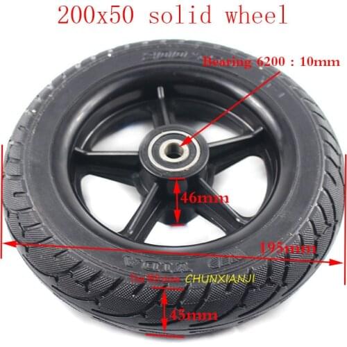 Good quality 200x50 Solid wheel 8 inch tire fit Hoverboard Two Wheels Electric Self Balancing Hoverboard Scooter 200x50 tyre