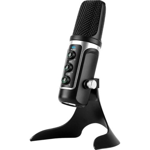 Computer USB Microphone Noise Reduction Home Game K Song Recording Monitor Set With Stand Condenser Microphone