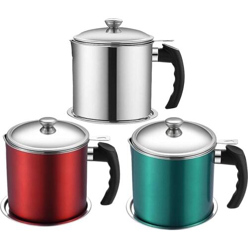 Bacon Grease Container,with Fine Mesh Strainer Small Oil Pot,Strainer Cooking Oil Filter,Stainless Steel Oil Storage Pot Can