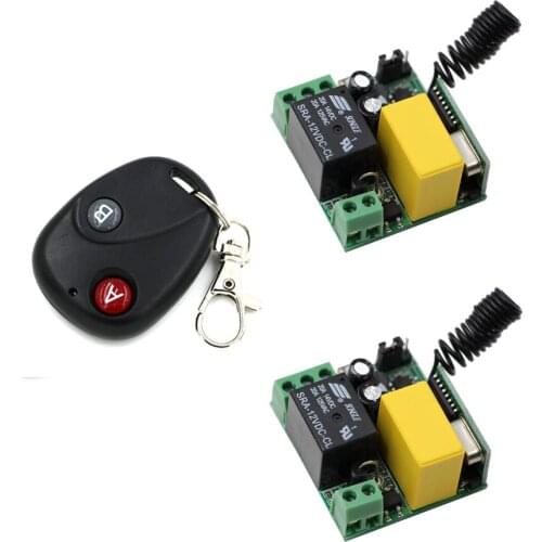 Best Price AC220V 1 CH RF Wireless Remote Control Switch Mini Sizes 2*Receivers with Case and 2Buttons Transmitter Smart Home