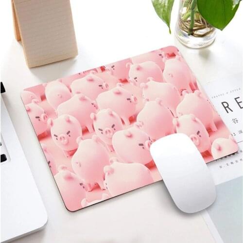 Cartoons Pig Pink Small Mouse Pad Gaming Accessories Notebook Genshin Impact Kawaii Placemat Desktop Non-slip MousePad for LOL