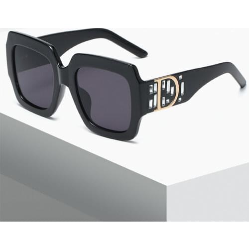 Fashion Retro Square Diamond Rhinestone Sunglasses For Women Men Brand Design Classic Large Frame UV400 Sun Glasses Eyeglasses