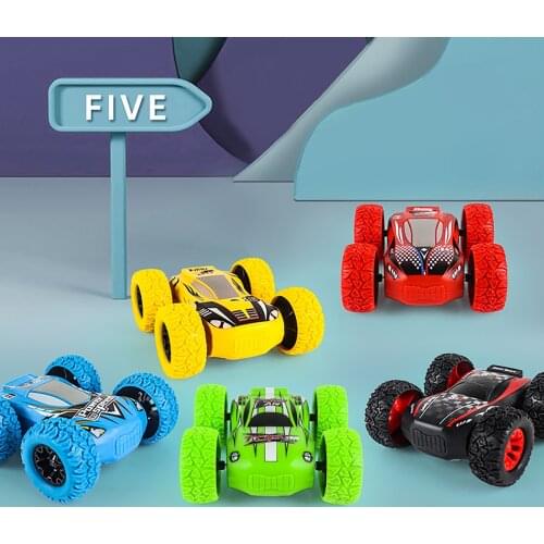 New Inertial Vehicle Four-Wheel-Drive Plastic Children Toy Pull Back Car Toy 360 Rotating Stunt Vehicle Gifts Toys For Children