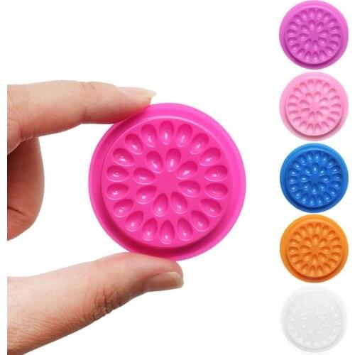 10Pcs Disposable Flower Shape Eyelash Extension Glue Holder Gasket Pads Transparent Eyelashes Adhesive Pallet With 27 Wells Tool