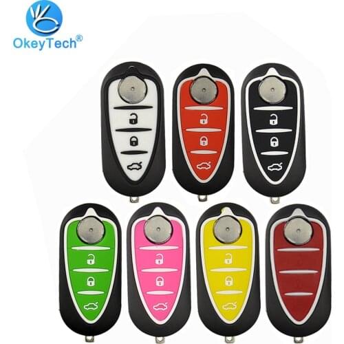 OkeyTech For Alfa Romeo Mito Giulietta 159 GTA Brera 159 Car Key Case Cover 3 Buttons Flip Foldig Remote Key Shell SIP22 Blade