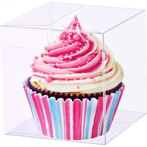 25pcs Clear PVC Square Box Gifts Box Party Candy Boxes Jewelry Packaging Wedding Party Favor Supplies 7.6cm x 7.6cm x7.6cm