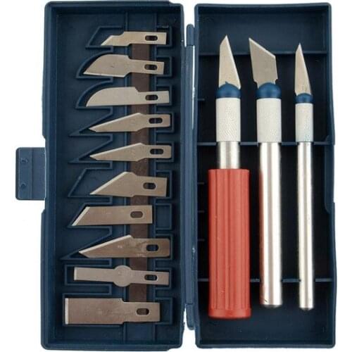 Carving Knife 13pcs Hobby Knife Set Gravar Burin Carving Tools Set with 3 Handles Sculpture Knife DIY Tool -30