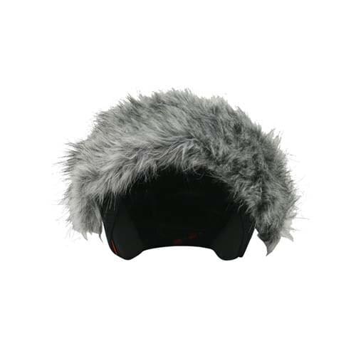 Gray leather ski helmet cover