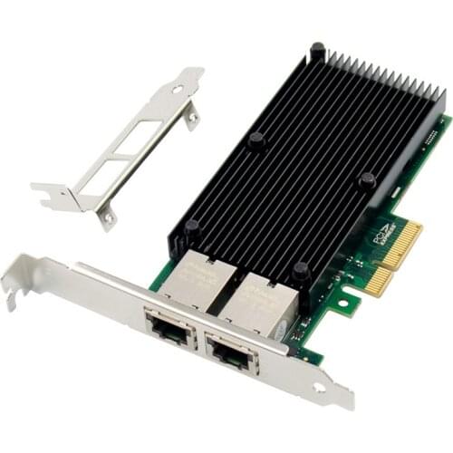 2 Port PCIE X4 10GbE RJ45 Server Network Card PCI-e 10 Gigabit Ethernet Server Network Adapter Card Chip Intel X550 Dual Port