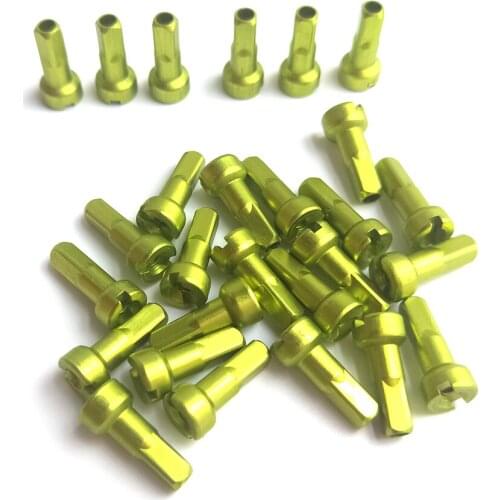 Light Primwon MV Bicycle Spoke Nipple Green 14mm Aluminum Alloy 14G 2.0 High Strength Ultralight Nipple Round Head Weight 0.35g