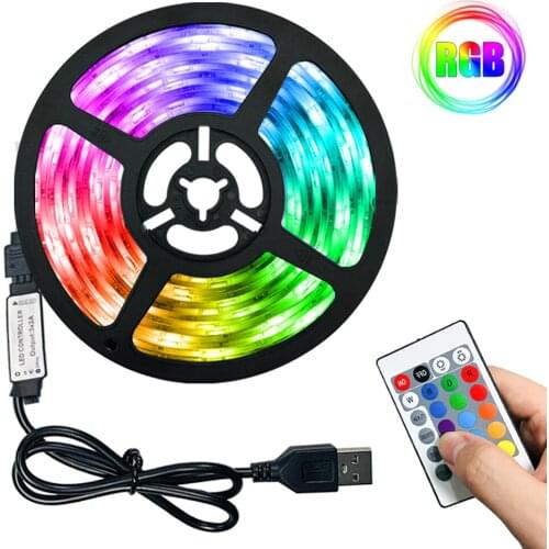 LED Lighting USB Colorful Lamp Strip RGB LED Strip Light Flexible Ribbon Lamp Remote Control Backlight for Home Room Bar Shop