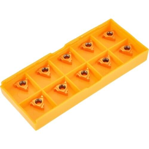 10Pcs Golden 11IR A60 Carbide Insert with Plastic Box High Hardness For External Threading Turning Cutting Tool