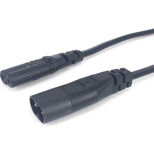 IEC 320 2-Pin C7 Female To C8 Male Figure 8 Power Adapter Extension Cable 30CM 1.8m 6FT 3M 5M IEC 320 2-Pin C7 Female To C8 Mal