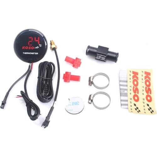 Universal Motorcycle Thermometer Instruments Water Temp Temperature Digital Display Meter Gauge Sensor Adapter For KOSO