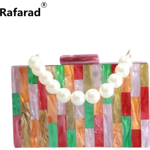 Envelope Bag Evening Clutch Purse Luxury Shoulder Bag Women Cluthes Diamond Bolsa Feminina Pearl Purple Acrylic Box Day Clutches