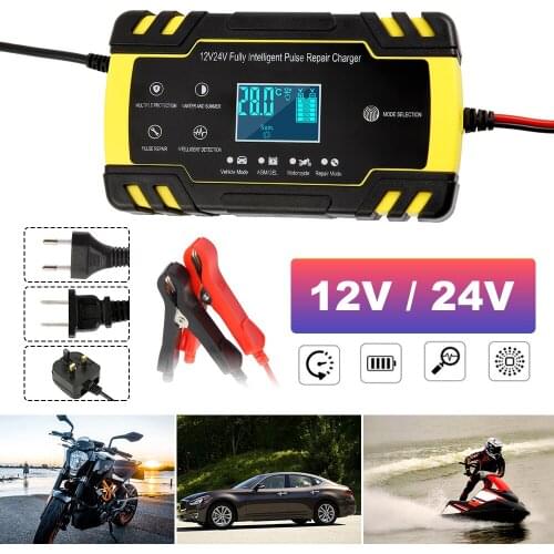 Car Battery Charger 12V 24V Power Puls Repair Chargers Wet Dry Lead Acid Touch Screen Digital Display Auto Battery-chargers