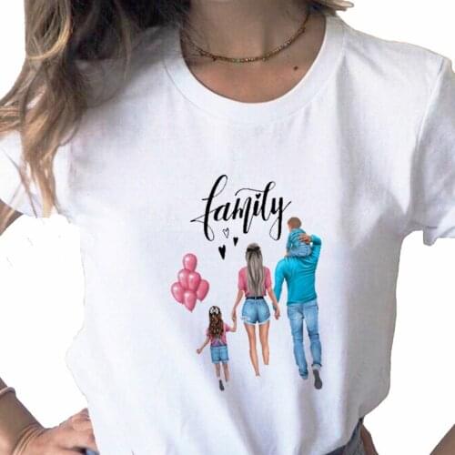 Family Happy Time Mama MoM Mother Print Women T Shirt Aesthetic Harajuku Ulzzang Female Tee Shirt Clothes 90s Summer Graphic Top