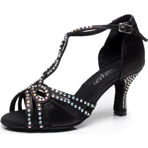 HOT Elegant Salsa jazz Tango Outdoor Indoor standard latin dance shoes for dancing women modern high heels Satin