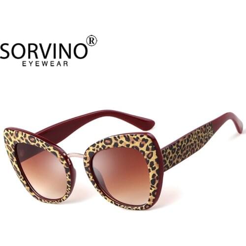 SORVINO Vintage Cat Eye Shades For Women Sunglasses Luxury Brand Designer Festival Clear Black White Leopard Sun Glasses SP278