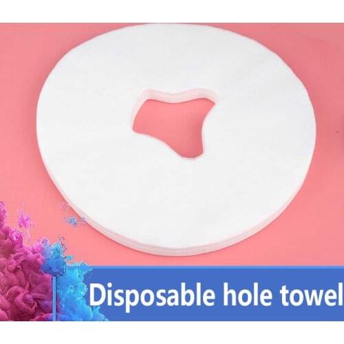 100Pcs White Non-woven Fabric Disposable Face Massage Pad Pillow Cover Towel Masks Comfortable Medical Beauty Bed Hole