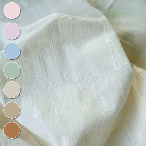 140x50cm Thin Transparent! Cut Flower Oval Polka Dot Jacquard Cotton Fabric, Making Summer Dress Shirt Childrens Clothing Cloth