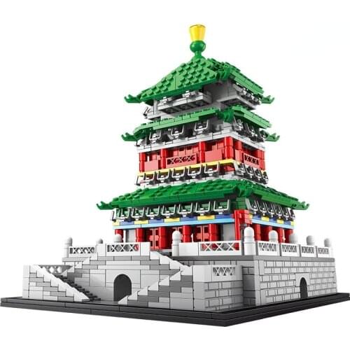 1410Pcs Street View Educational Building Blocks Toys For Boys Girls DIY Birthday Gift Chinese Architecture XiAn Zhong Lou Model