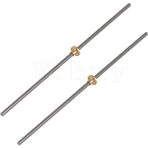 2x Stainless Steel 8mm Lead Screw with Brass Nut for Z Axis 3D Printing