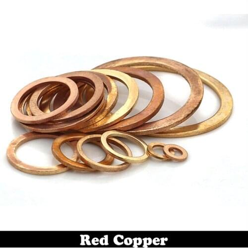 20pcs M16 M16x20x2 M16*20*2 DIN7603 Plain Ring Gasket Flat Red Copper Washer