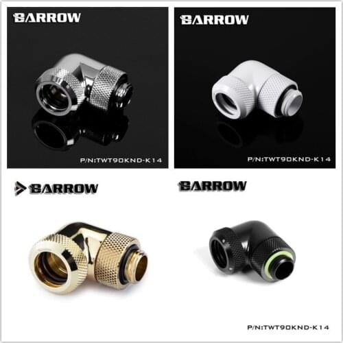 4PCS Barrow TWT90KND-K14, 90 Degree Rotary Hard Tube Fittings, G1/4 Adapters For OD14mm Hard Tubes Shipping
