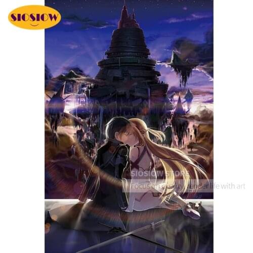 5d Diy Diamond Painting Asuna Sword Art Online Full Drill 3D Daimond Mosaic Embroidery Cross-Stitch Kits Love Kiss Picture Gifts