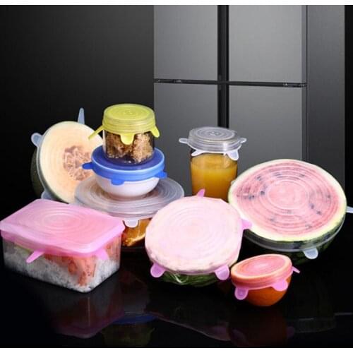 6 Pieces/set Of Food Silicone Lids, Reusable Stretchable Silicone Lids For Cookware, Bowls And Kitchen Accessories
