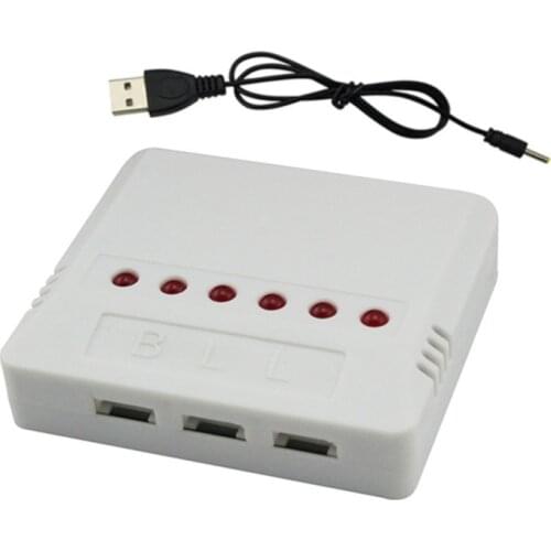 6 in 1 Charger Box with USB Charger Cable Spare Part for Syma X5C X5SW Hubsan H107 Udi U818A MJX X400 Drone Charger Accessory