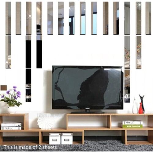 Acrylic mirror wall sticker TV background wall Striped deco stickers European style home decoration self-adhesive wallpaper