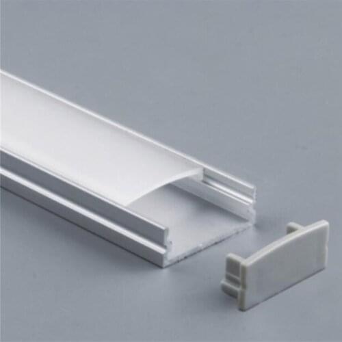 Free Shipping 2m/pcs 300m/lot goods quality aluminum profile with cover and end caps and metal clips