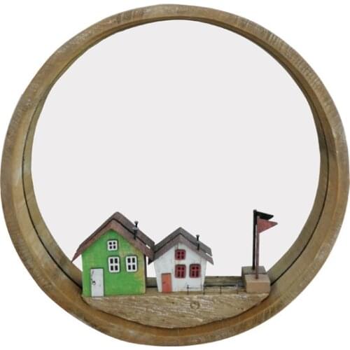 Antique imitation mirror handmade Nautical arts and crafts wood decoration