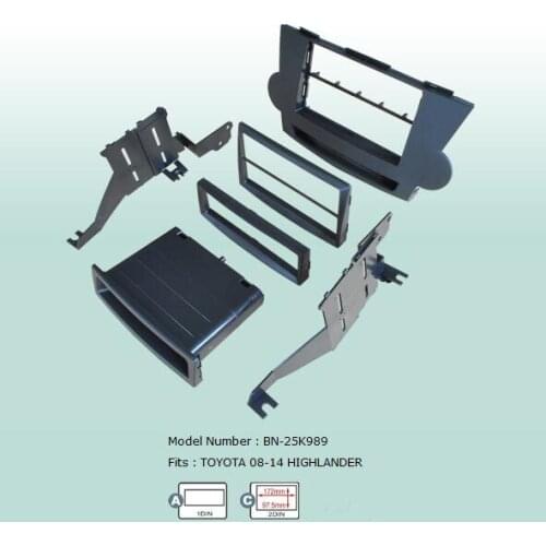 Car Fascias Double Din Audio Panel Frame Dash Kit For Highlander 2008 2009 2010 2011 2012 2013 2014