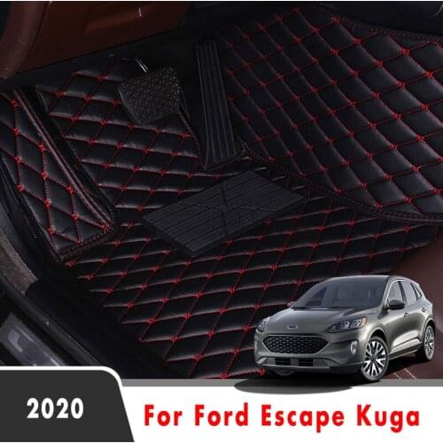 Car Floor Mats Interior Accessories Protector Rugs For Ford Escape Kuga 2020 Auto Decoration Leather Waterproof Easy Install