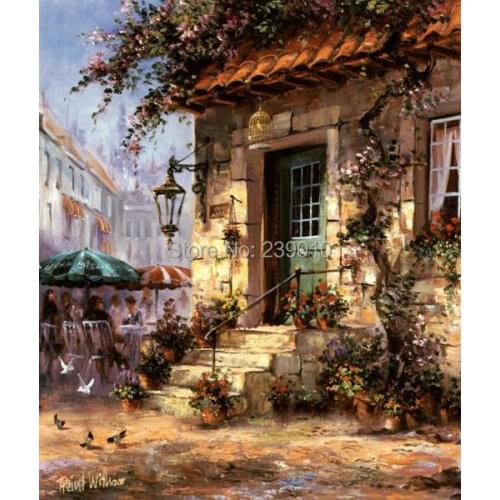 Free Shipping wholesale Mediterranean amorous feelings Oil Painting on canvas leisure time Landscape wall decor oil Painting
