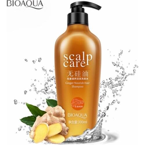 BIOAQUA 300ml Old Ginger Essence Without Silicone Oil Anti-Hair Loss Shampoo Deep Clean Anti-Dandruff Itching Health Hair Care