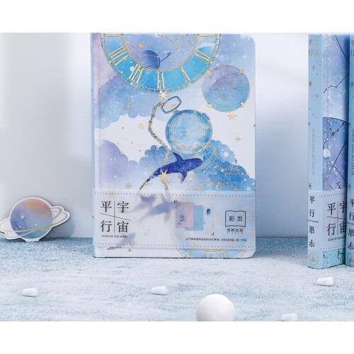 "Parallel Universe" Hard Cover Journal Diary Lined Grid White Papers Beautiful Color page Notebook Notepad Planners Traveler