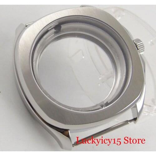 Stainless Steel 40mm Square Watch Case with Sapphire Glass Fit ETA 2836 Automatic Movement