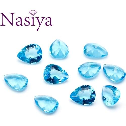 Nasiya Created Multicolor Stone Beads Water Drop Grass Beads for Ring Necklace Earrings Jewelry Accessories DIY 10 Pcs