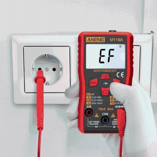 M118A Digital Multimeter 6000 Counts Auto Ranging True RMS Tester AC DC Transistor with NCV Data Hold Flashlight