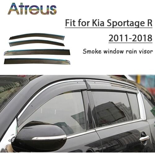 Atreus 1set ABS For 2017 2016 2015-2011 Kia Sportage R Accessories Car Vent Sun Deflectors Guard Smoke Window Rain Visor