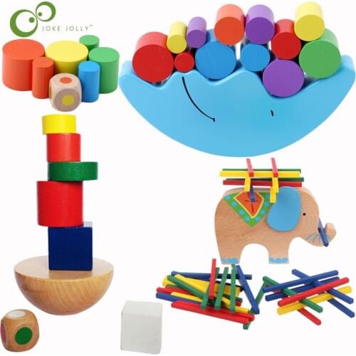 Childrens Puzzle Building Blocks Jenga Toys Moon Elephant Balance Building Blocks Balance Building Blocks Toys Educational LXX