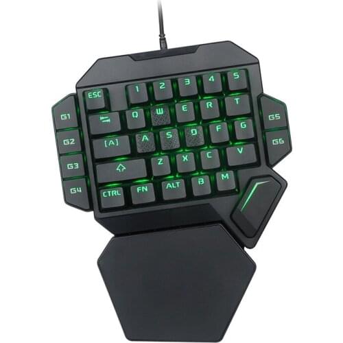 Left Hand Keyboard Single Hand Wired Ergonomic Keyboard Mechanical Feel Game Keyboard for Mobile Tablet Laptop PUBG Game
